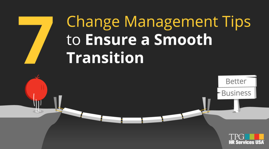 illustration of change management showing a icon of a businessperson trying to cross a dangerous divide