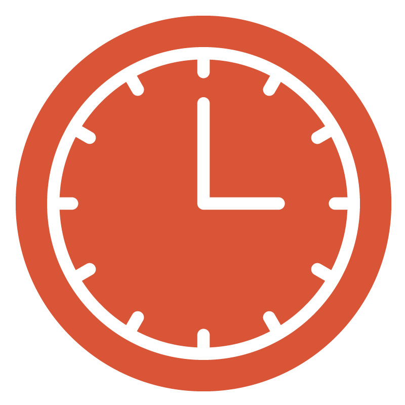Cut-Down-on-Meetings Illustration of a clock.