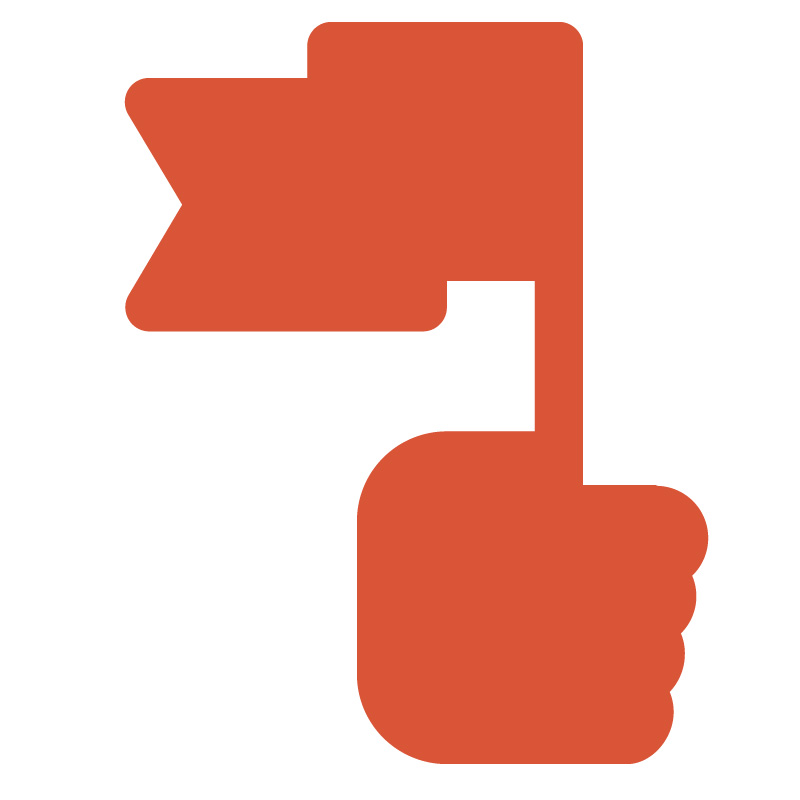 Lead-by-Example An illustration of a fist holding a flag.