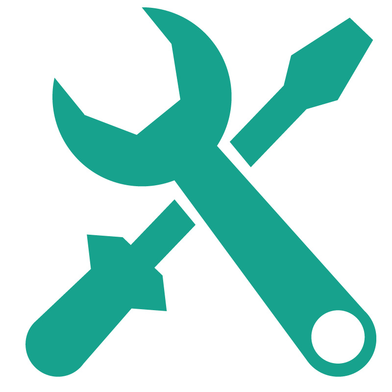 The-Right-Equipment An illustration of a screwdriver and wrench.