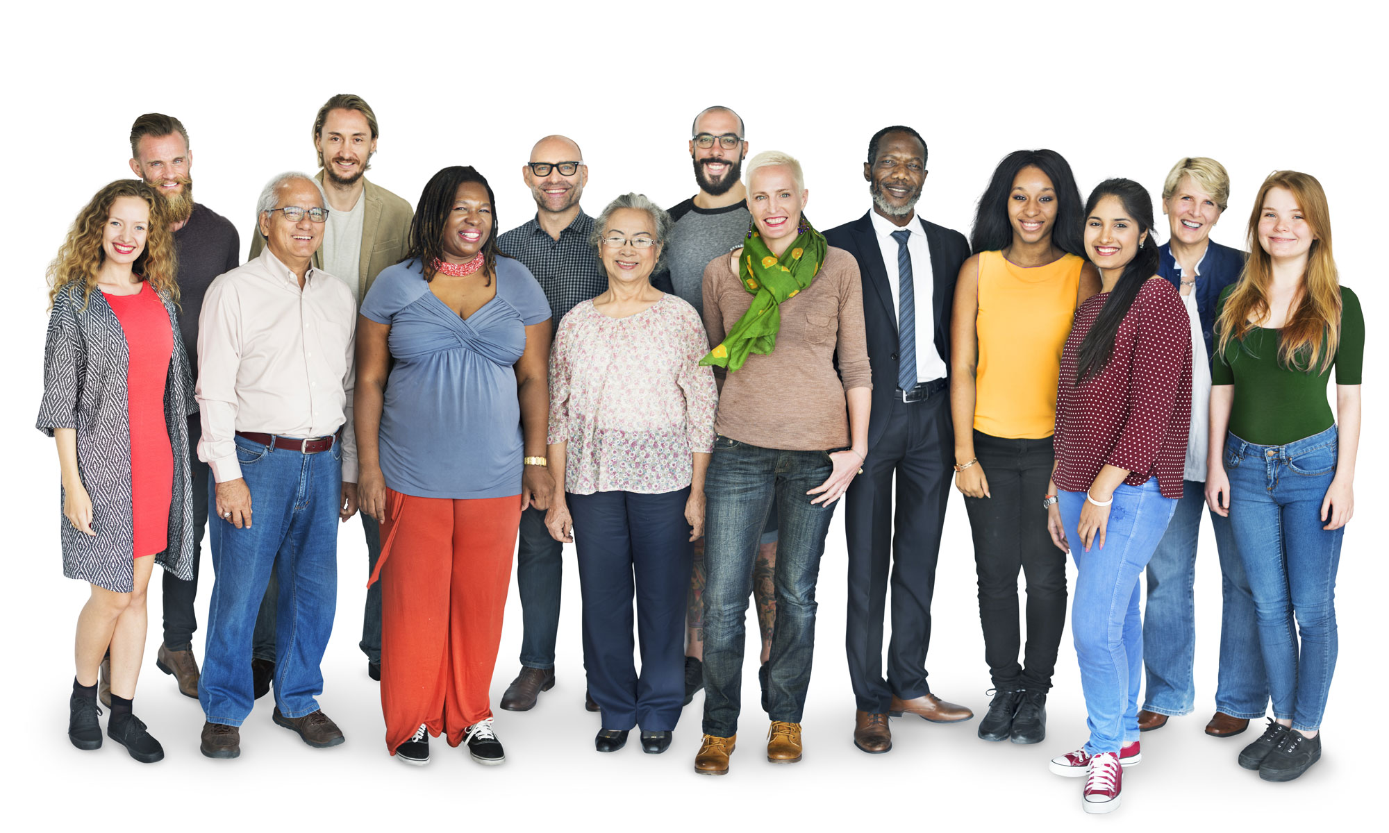 A large group of people from different generations.