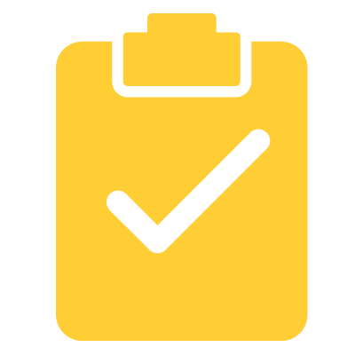 clipboard-yellow clipboard with a large checkmark in the middle