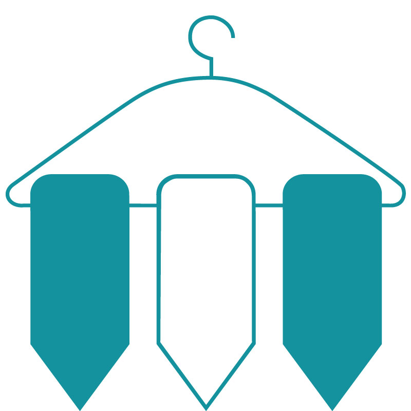 icon of a hangar with three ties on it