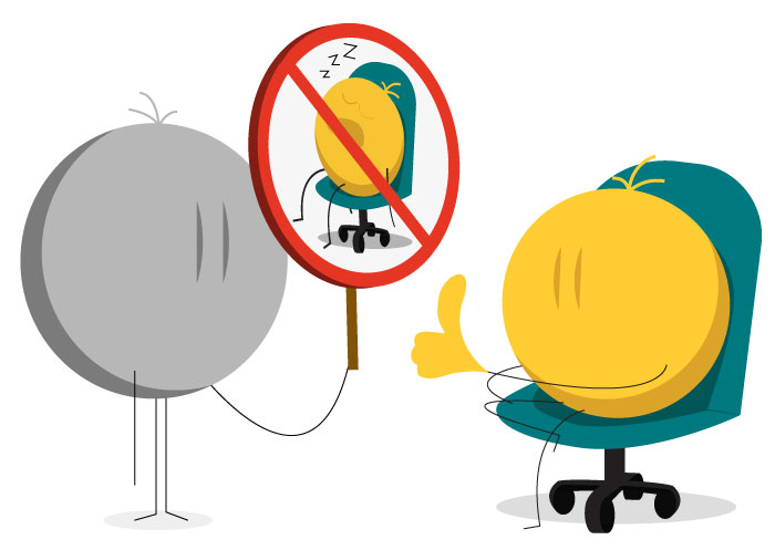 icon symbol of hr rep holding up a sign during behavior-based employee discipline.