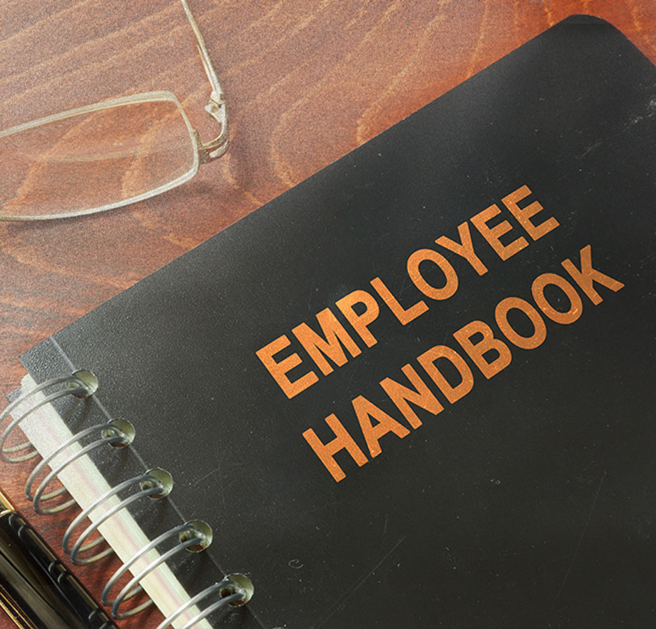 old-dusty-employee-handbook photo of a employee handbook
