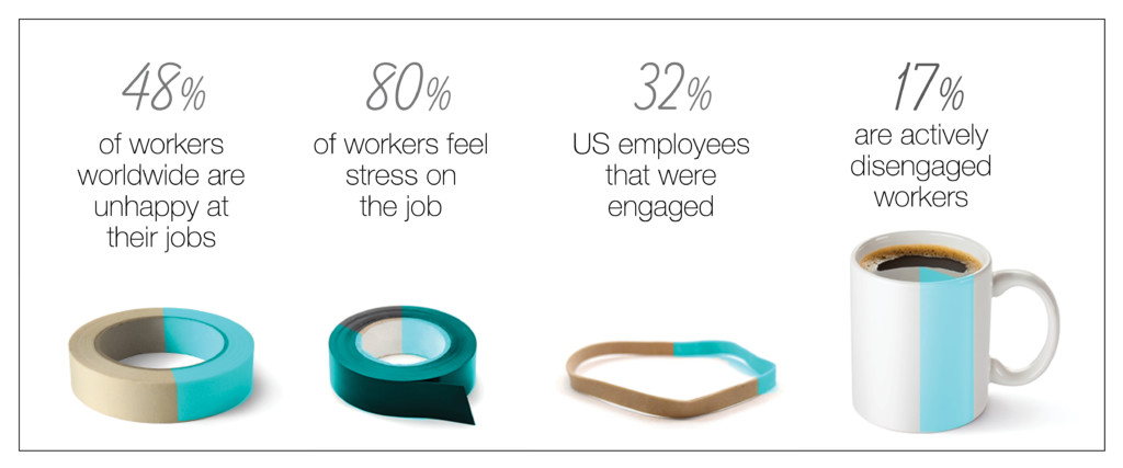 infographic showing office supplies colored in blue to represent a specific percentage